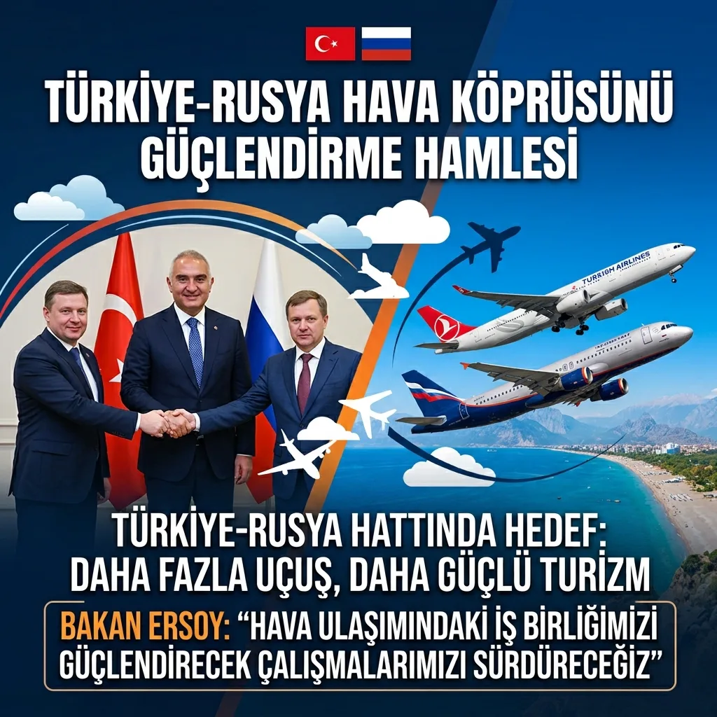 BAKAN ERSOY’DAN TÜRKİYE-RUSYA HAVA KÖPRÜSÜNÜ GÜÇLENDİRME HAMLESİ