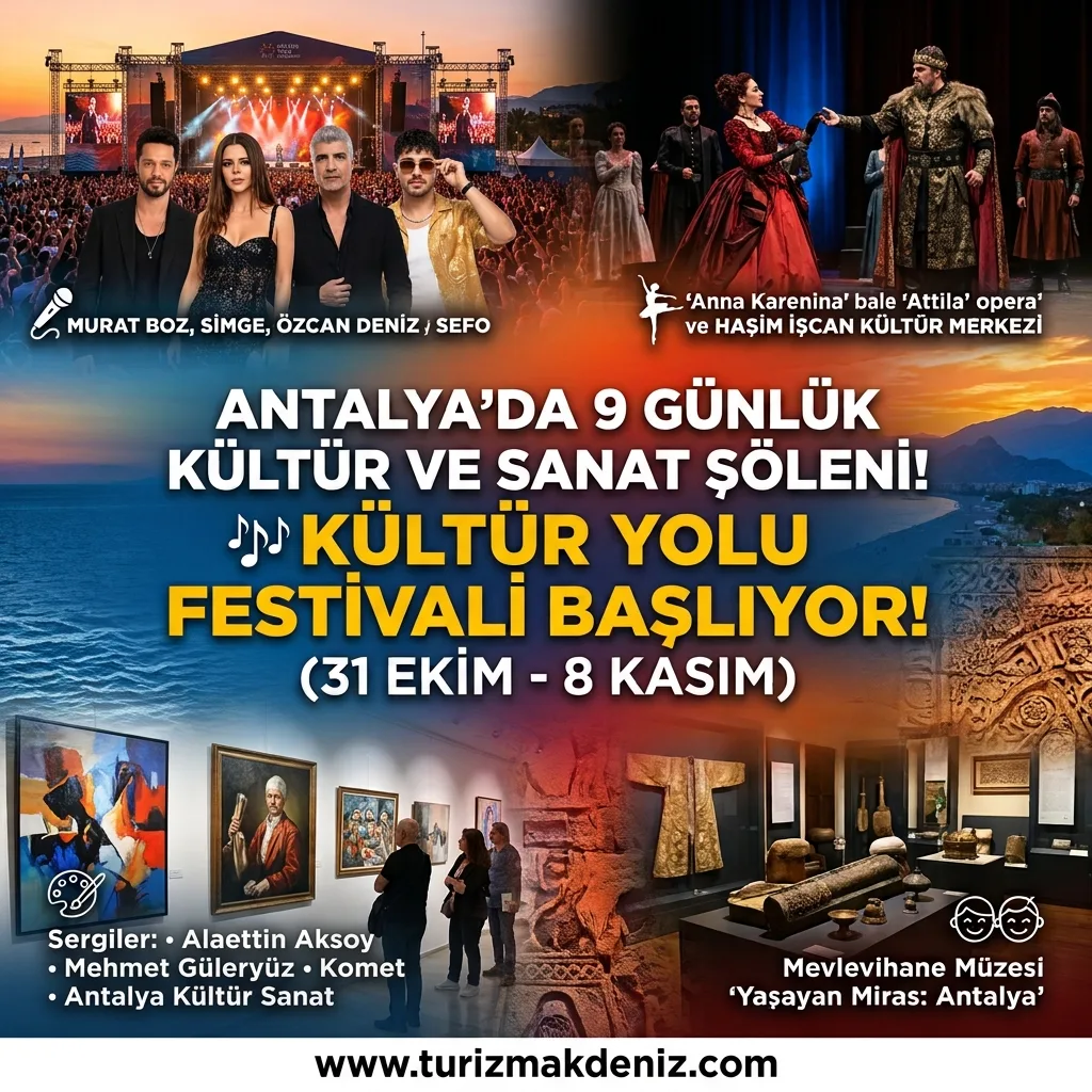 ANTALYA'DA 9 GÜNLÜK KÜLTÜR VE SANAT ŞÖLENİ: KÜLTÜR YOLU FESTİVALİ BAŞLIYOR!